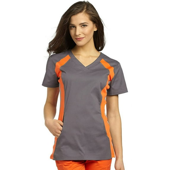 Allure by White Cross Women's V-Neck Side Panel Solid Scrub Top