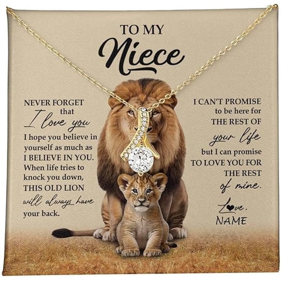 Alluring Beauty Necklace, Auntie Uncle Not Even Time Floral Niece Birthday Graduation Christmas with Customized Message Card and Gift Box, Personalized To My Niece Necklace From Aunt