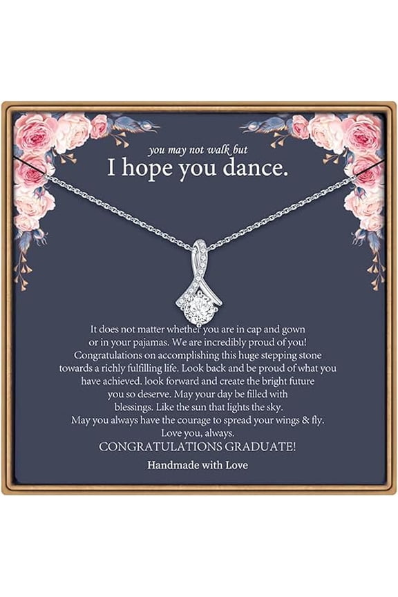 Alluring Beauty Necklace Graduation Gift for Daughter Mom and Dad, College Graduation Gifts for Her, Graduation Gifts for Daughter, Graduation Necklaces for Women with Message Card and Gift Box