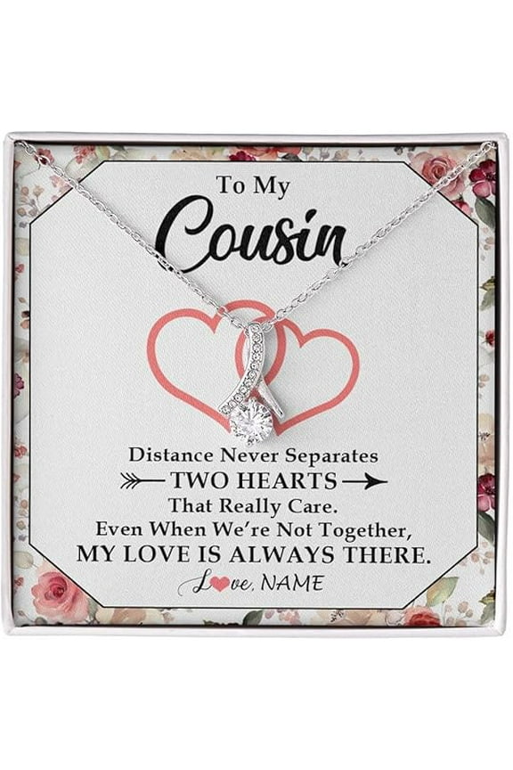 Alluring Beauty Necklace with Message Card and Gift Box, Necklace on Her Birthday, To My Cousin Necklace Gift, Cousins Wedding Necklace, Christmas Gift