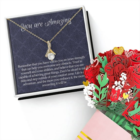 Alluring Beauty Sweet Devotion Flower Bouquet Bundle You are amazing Necklace Gift for her Birthday gift Xmas Gift