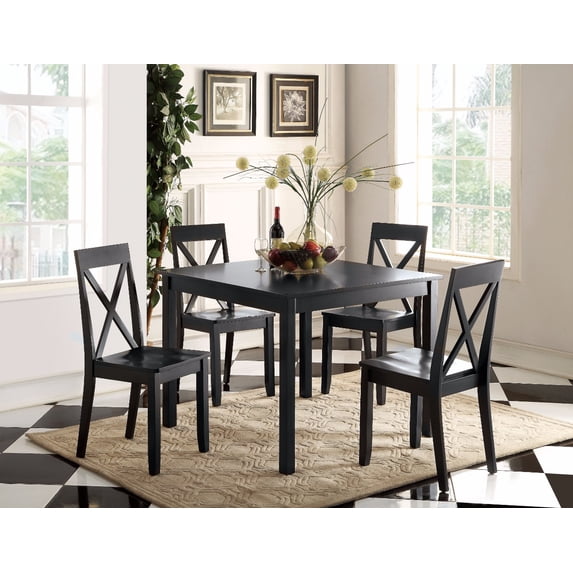 Alluring Dining Set, Black, 5 Piece Pack
