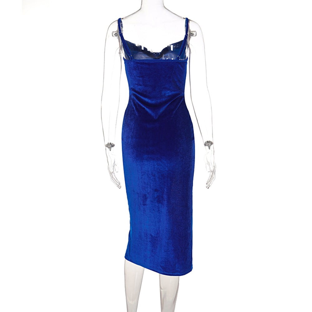 Elegant Blue Maxi Dress With V Neck Wrap Drawstring Waist Lantern Sleeves For Spring Events