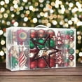 thumbnail image 1 of Alluring Large Christmas Ornament Set, Unique Red Green and Gold Baubles, 92 Charms and Snow Covered Trees with Dark Red Tree Topper, 1 of 7