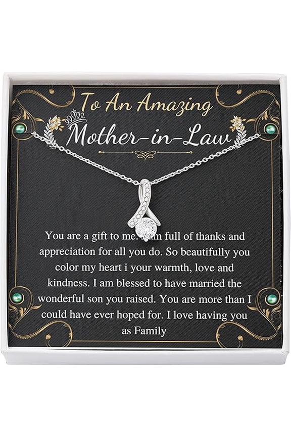 Alluring Necklace On Mothers day for Mother In Laws from daughter ans son in law, Christmas Gift for Mother-In-Law Gift from daughter with Personalized message card