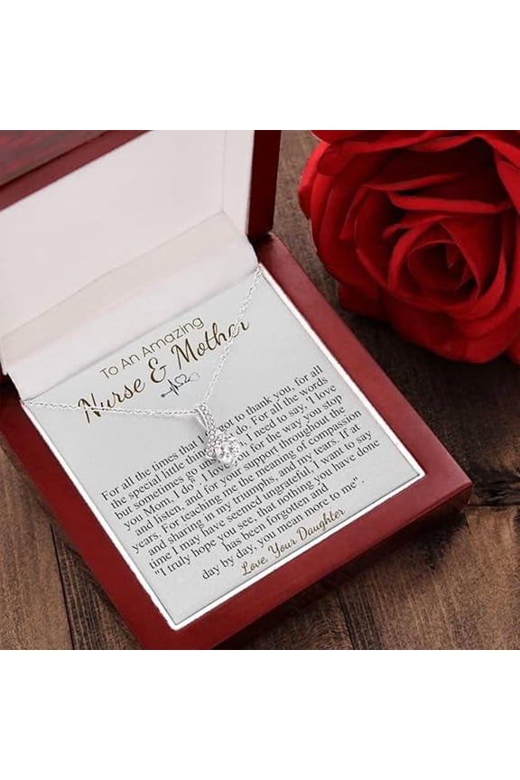 Alluring Necklace Personalized Nurse Mother's Day Gift, To My Nurse Mom Necklace, Nurse Mothers Day Gift From Daughter, Nurse Mom Gift from Son, Nurse Mom