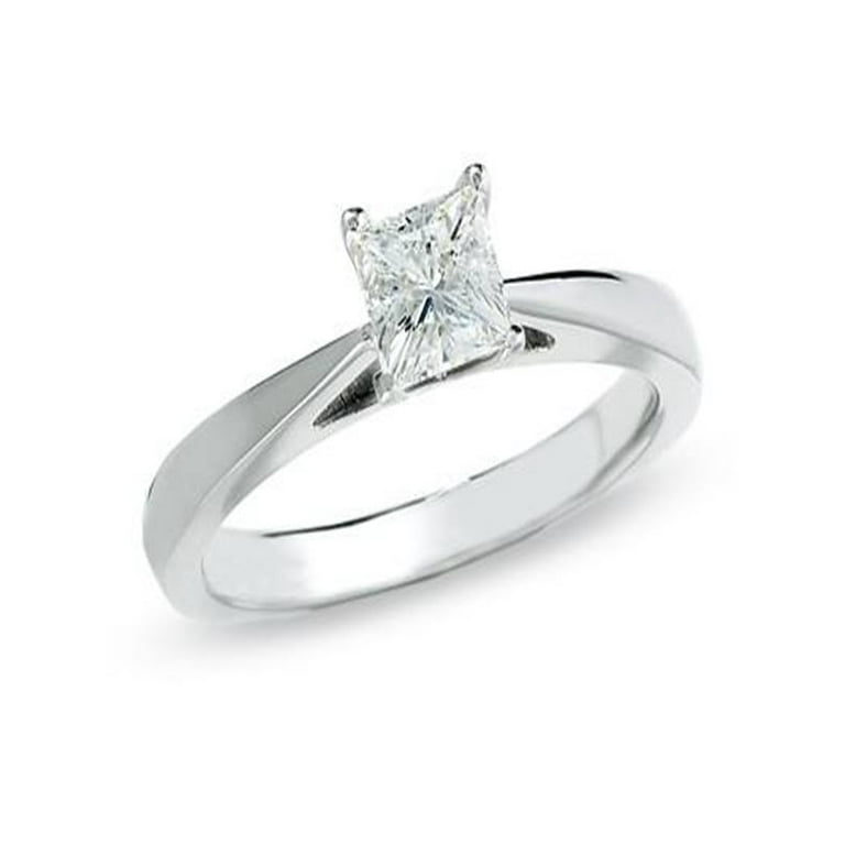 Alluring Solitaire Ring Half Carat Princess Cut Moissanite Diamond