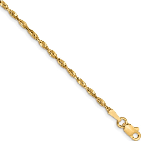 Jewelry by Sweet Pea 10K Yellow Gold Lelie's 10K 1.8mm Ultra Diamond-Cut Lightweight Rope Chain