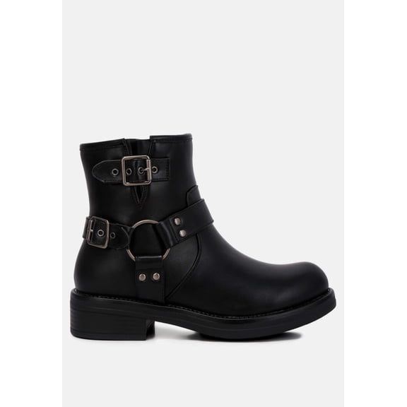 Allux Faux Leather Pin Buckle Boots