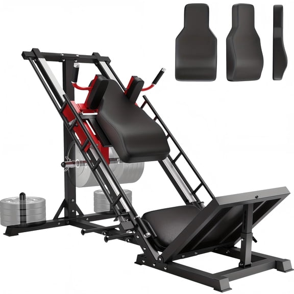 Allviate 4 in 1 Leg Extension Leg Curl Machine, Plate Loaded Adjustable Lower Body Workout Machine with Exercise Bench, Home Gym Weight Machine for Leg Strength Training
