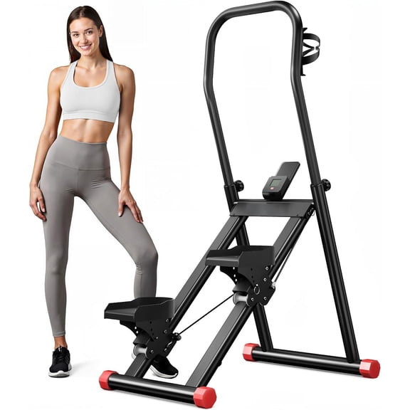 Allviate Stair Stepper Exercise Machine, Newly Upgraded 9 Resistance Levels Compact Home Workout Step Machine with Adjustable Handlebar
