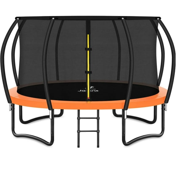 Allviate Trampoline 8FT 10FT 12FT 14FT 16FT, Recreational Trampolines with Enclosure Net and Ladder, Outdoor Anti-Rust Trampolines for Kids and Adults