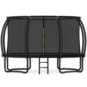 12FT Trampoline for Kids and Adults, Recreational Outdoor Trampoline with Enclosure Net & Ladder, Anti-Rust Bounce Trampoline