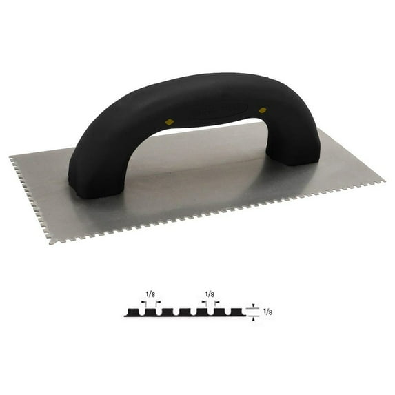 3/32" x 3/32" x 1/8" Allway SNTU2 SNT-Series Soft Grip U-Notch Trowel