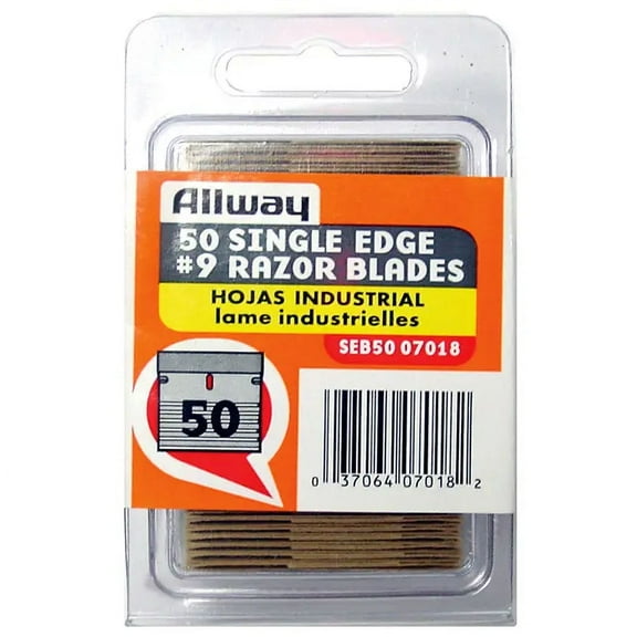 Allway Tools SEB50 SEB-Series Single Edge Razor Blades, Clam Shell, 50-Pack