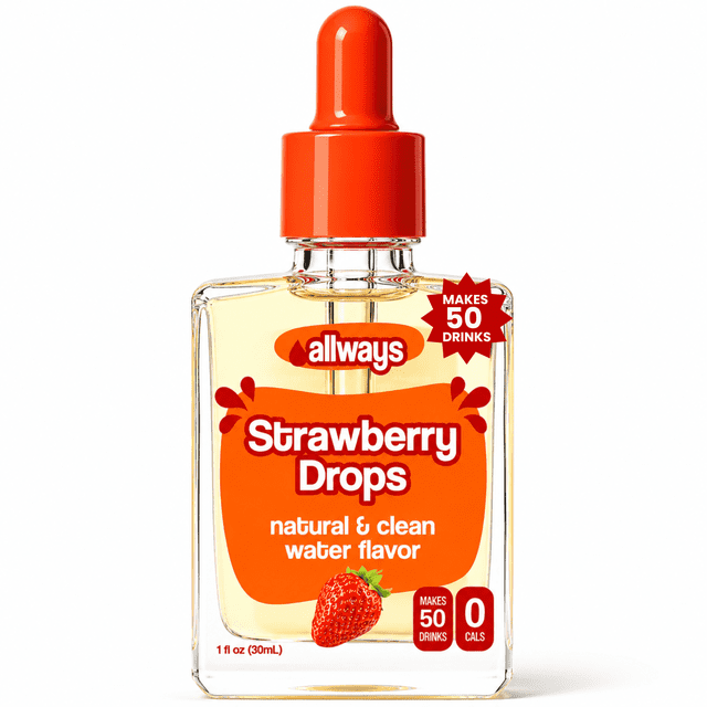 Dropper Battle Allways Drops Strawberry Sugar Free Liquid Water Enhancer, 30 ml Glass ...