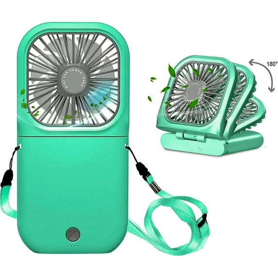 Allxin Portable Neck Fan Mini Quiet Handheld Personal Foldable Fan USB Rechargeable for Home Office Outdoor Travel with 3000mAh Power Bank Function Hands Free Necklace Fans