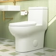 thumbnail image 1 of Ally 12 in. Rough in Size 1-Piece 0.8/1.28 GPF Dual Flush Elongated Toilet in White, Golden Bottom Seat Included, 1 of 13