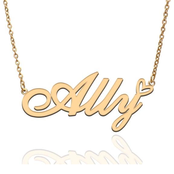 Ally Custom Name Necklace Customized Personalized Plated Name Necklace for Mother Daughter Friendship Women Valentine's Day Christmas Birthday New Year Gold