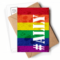 thumbnail image 1 of Ally LGBT Rainbow Pattern Postcards Envelopes Blank Note Cards Mailing, 1 of 4