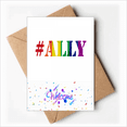 thumbnail image 1 of Ally LGBT Rainbow Pattern Welcome Back Greeting Cards Envelopes Blank, 1 of 4