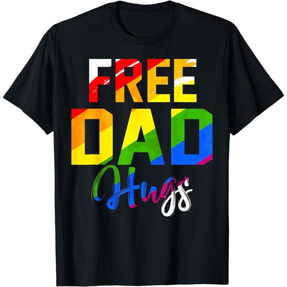 Ally LGBTQ Lesbian Trans Gay Pride 2024 LGBT Free Dad Hugs T-Shirt