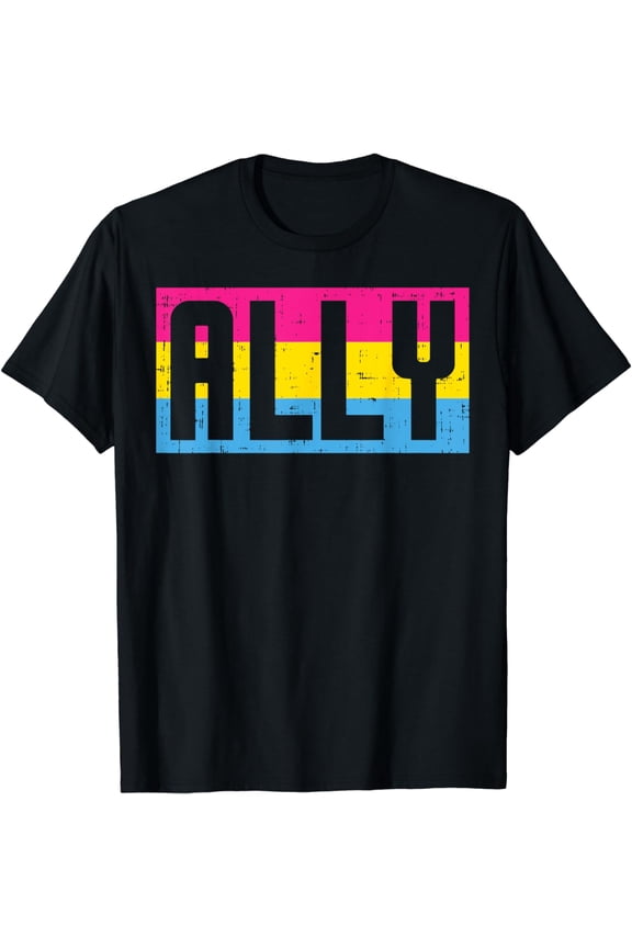 Ally Pansexual Pride Color Vintage Pan Flag LGBTQ Men Women T-Shirt