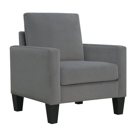 Ally Polyester Mid-Century Arm Chair, Gray
