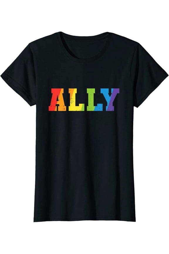 Ally Rainbow Lgbt Ally Gay Pride Parades Lgbt Awareness T-Shirt