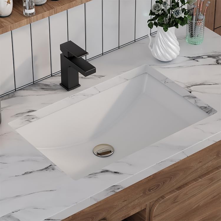 Ally Undermount Bathroom Sink Rectangular, 21'' x 15'' Vessel Sink ...