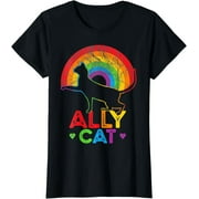 Allycat Pride: Embrace Inclusivity with this Colorful Rainbow T-Shirt!