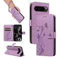 thumbnail image 1 of Allyechgroup Wallet Case for Apple Google Pixel 7, Butterfly Floral Embossed Premium PU Leather Shockproof Flip Stand Cards Slots Hand Wrist Phone Case for Apple Google Pixel 7, Purple, 1 of 7