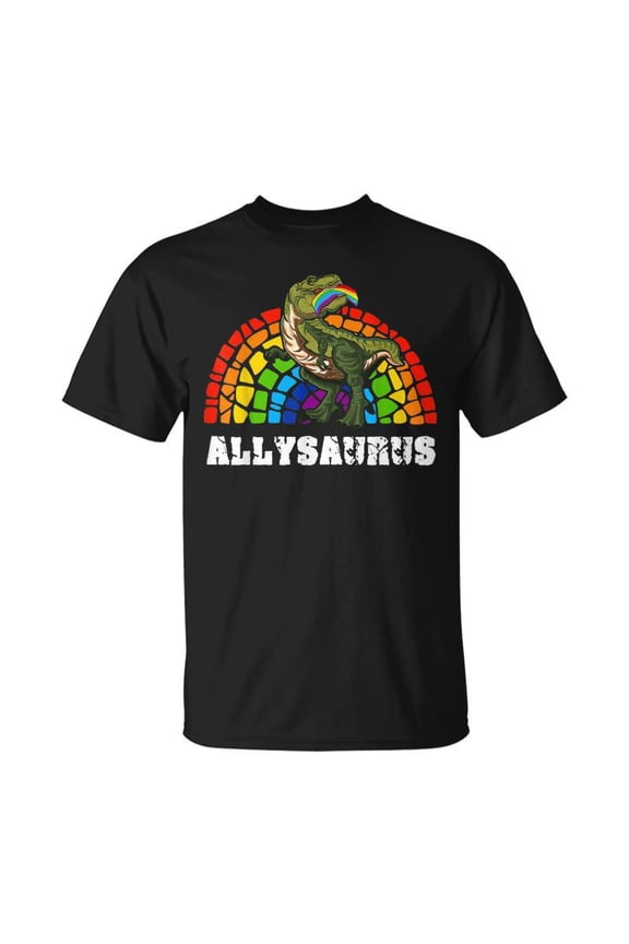Allysaurus Dinosaur In Rainbow Flag For Ally Lgbt Pride V3 TShirt