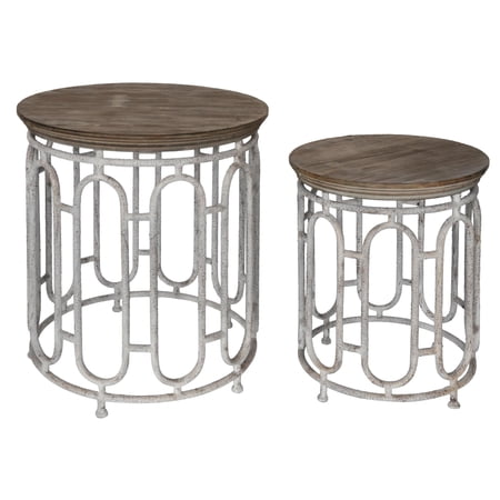 Allyson Textured Metal and Wood Set of Tables