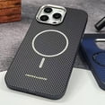 thumbnail image 1 of Allytchgroup Shockproof Slim Phone Case for Apple iPhone 16 Pro Max, Compatible with MagSafe & Car Mount Carbon Fiber-Style Cover, Protective iPhone 16 Pro Max Case for Women Men, Black, 1 of 6