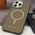 thumbnail image 1 of Allytchgroup Shockproof Slim Phone Case for Apple iPhone 16 Pro Max, Compatible with MagSafe & Car Mount Carbon Fiber-Style Cover, Protective iPhone 16 Pro Max Case for Women Men, Khaki, 1 of 6