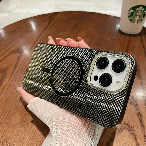 Allytec iPhone 14 Pro Max Case Magnetic, Compatible with Magsafe Wireless Charging Support Shockporo Bumper Back Cover for Apple iPhone 14 Pro Max - Black