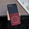 thumbnail image 1 of Allytecgroup Magnetic Case for Samsung Galaxy Z Flip 6/ Flip 7 FE, [Compatible with Magsafe] Slim Fit Shell Anti-Scratch Shockproof Protective Phone Cover for Samsung Galaxy Z Flip 6/ 7FE, Red, 1 of 7