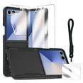 thumbnail image 1 of Allytecgroup Rugged Samsung Galaxy Z Flip 7 Case with Screen Protector, Full Body Protective Anti-Scratch Phone Case for Samsung Galaxy Z Flip 7 Cover with Detachable Hand Strap,  Black, 1 of 6