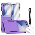 thumbnail image 1 of Allytecgroup Rugged Samsung Galaxy Z Flip 7 Case with Screen Protector, Full Body Protective Anti-Scratch Phone Case for Samsung Galaxy Z Flip 7 Cover with Detachable Hand Strap,  Purple, 1 of 6