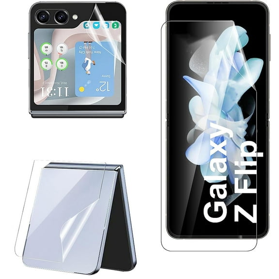 Allytech [1 Set] Samsung Z Flip 7 Screen Protector, Inside Film + Front Screen Protector +Back Protector, Flexible HD Full Covered No Bubbles Hydrogel Protector for Samsung Galaxy Z Flip7
