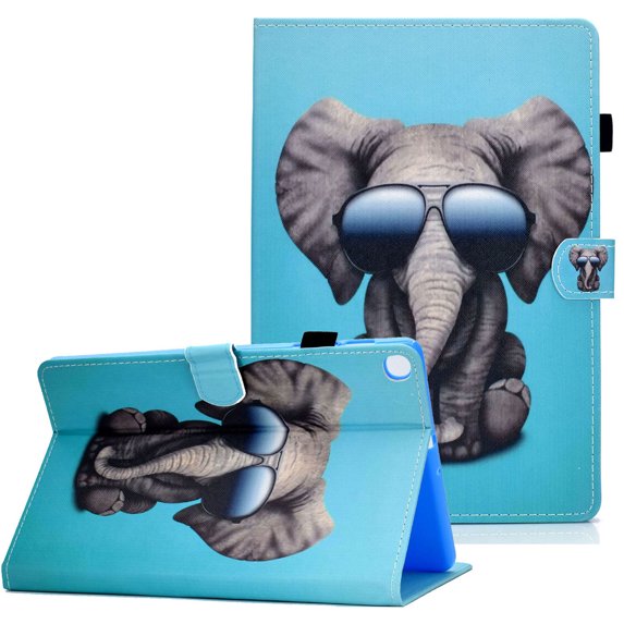 Allytech 10.5 Inch Tablet Case for Samsung Galaxy Tab S5e 10.5 Cover 2019 T720 T725 T727 Case, Smart Waterproof Slim Sleeve with Pencil Holder/Card Slot Kickstand Auto Sleep/Wake Cover,Mr.Elephant