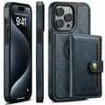 thumbnail image 1 of Allytech 2 in 1 Detachable Wallet Back Cover for iPhone 13 Pro Max, Compatible with MagSafe, Magnetic PU Leather Kickstand Card Holder Shockproof Case Support Wireless Charging, Blue, 1 of 9