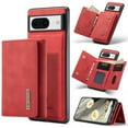 thumbnail image 1 of Allytech 2 in 1 Detachable Wallet Case for Google Pixel 8 with Cash Pocket & Cash Slots, [Full Body Protection] [Magnetic Clasp] Luxury PU Leather Shockproof Slim Kickstand Case - Red, 1 of 10