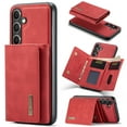thumbnail image 1 of Allytech 2 in 1 Detachable Wallet Case for Samsung Galaxy S24 with Cash Pocket & Cash Slots, [Full Body Protection] [Magnetic Clasp] Luxury PU Leather Shockproof Slim Kickstand Case - Red, 1 of 9