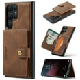 thumbnail image 1 of Allytech 2 in 1 Detachable Wallet Case for Samsung Galaxy S24 Ultra, [Support Wireless Charging] [4 Card Slots & 2 Cash Pocket], Retro PU Leather Magnetic Closure Shockproof Anti-Drop Slim Case, Brown, 1 of 8