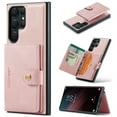 thumbnail image 1 of Allytech 2 in 1 Detachable Wallet Case for Samsung Galaxy S24 Ultra, [Support Wireless Charging] [4 Card Slots & 2 Cash Pocket], Retro PU Leather Magnetic Closure Shockproof Anti-Drop Slim Case, Pink, 1 of 1