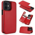 thumbnail image 1 of Allytech 2 in 1 Detachable Wallet Case for iPhone 12 Pro / 12 6.1" with Card Holder, [Large Capacity] PU Leather Magnetic Snap Kickstand Shockproof Anti-Drop Case Support Wireless Charging, Red, 1 of 9
