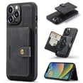 thumbnail image 1 of Allytech 2 in 1 Detachable Wallet Case for iPhone 14 Pro Max, [Support Wireless Charging] [4 Card Slots & 2 Cash Pocket], Retro PU Leather Magnetic Closure Shockproof Anti-Drop Slim Case, Black, 1 of 8