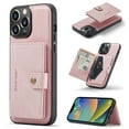 thumbnail image 1 of Allytech 2 in 1 Detachable Wallet Case for iPhone 14 Pro Max, [Support Wireless Charging] [4 Card Slots & 2 Cash Pocket], Retro PU Leather Magnetic Closure Shockproof Anti-Drop Slim Case, Pink, 1 of 8